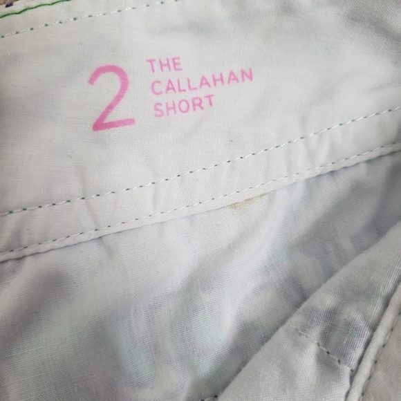 Lilly Pulitzer The Callahan Short 100% cotton teal blue white paisley size 2 - Picture 5 of 7